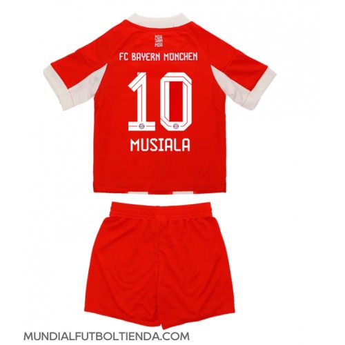 Camiseta Bayern Munich Jamal Musiala #10 Primera Equipación Replica 2025-26 para niños mangas cortas (+ Pantalones cortos)